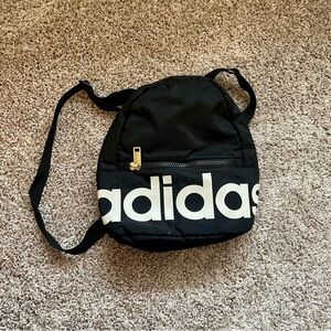 Adidas Black Backpack with Gold Zipper